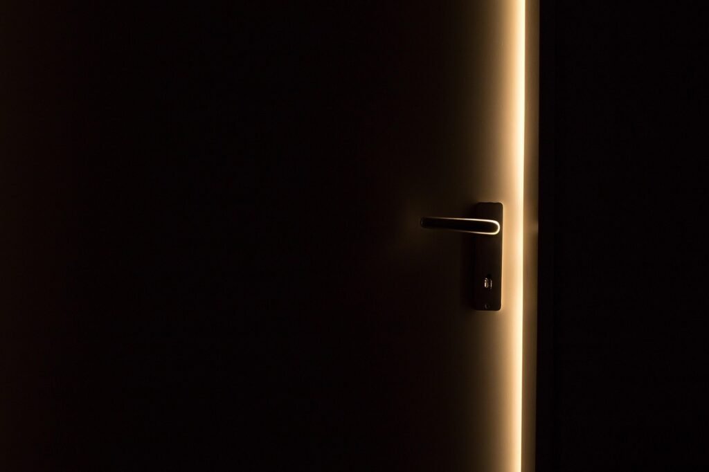 Segurança em viagens: Como um sensor portátil pode proteger sua estadia dark, door, door handle, light, open, slit, open door, opening, darkness, door opening, door, door, door, door, door, open door